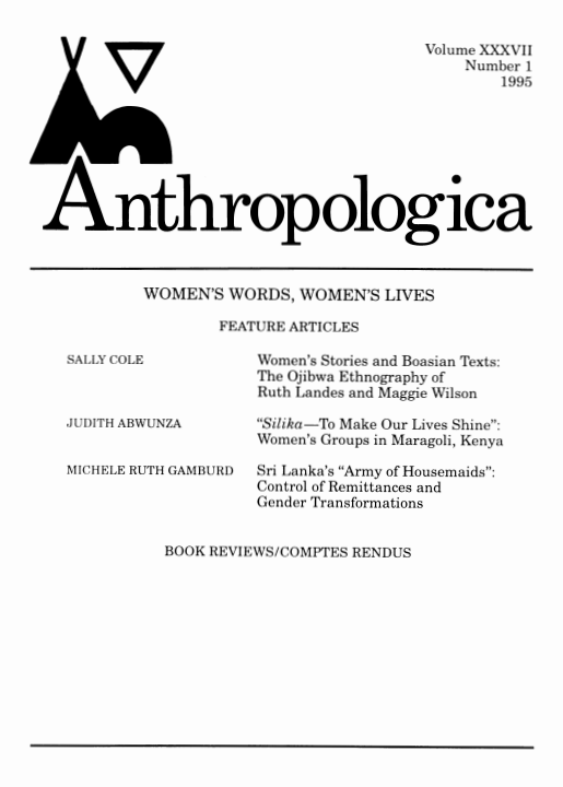 					View Vol. 37 No. 1 (1995): Women's Words, Women's Lives
				